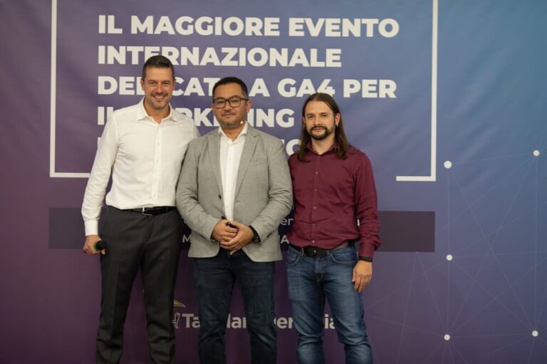 Ibrahim Elawadi con Roberto Guiotto e Matteo Zambon - GA4 Summit 2024